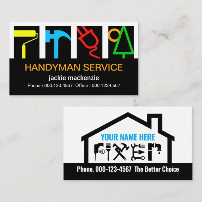 Fantastisk Builders Service Logotyp Konstruktion Visitkort (Fram/baksida)