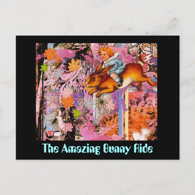 Fantastisk Bunny Ride Vykort (Framsida)