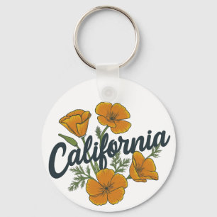 Fantastisk California Poppy Nyckelring