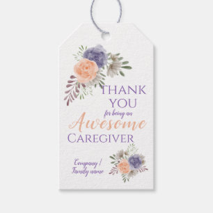 Fantastisk Caregiver Appreciation Blommigt Peony Presentetikett