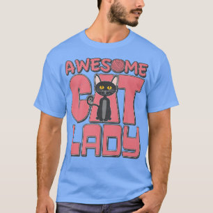 Fantastisk Cat Dam Roligt Tecknad Kattunge Kitten T Shirt