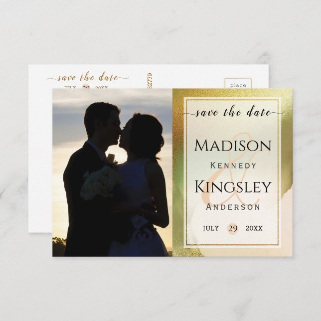 Fantastisk Chartreuse 🤵 Djärvt & Stilmässigt Budg Spara Datumet (Fram/baksida)