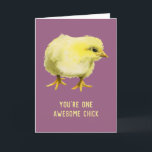 Fantastisk Chick Funny Baby Chicken Birthday Kort<br><div class="desc">Det här är en vattenfärgsmålning av en flytande chick. Det står "Du är en Fantastisk-Chick" på kortets framsida. Perfekt födelsedagskort för dam i ditt liv,  vare sig det är din fru,  mor,  syster,  flickvän eller vän!</div>
