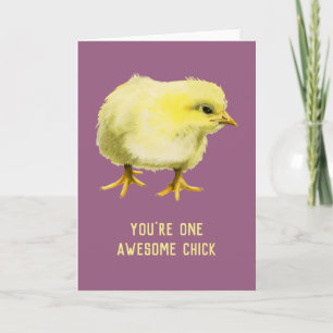 Fantastisk Chick Funny Baby Chicken Birthday Kort
