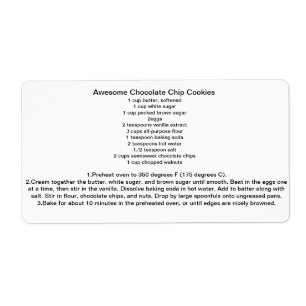 Fantastisk Chocolate Chip Cookie REcipe Fraktsedel