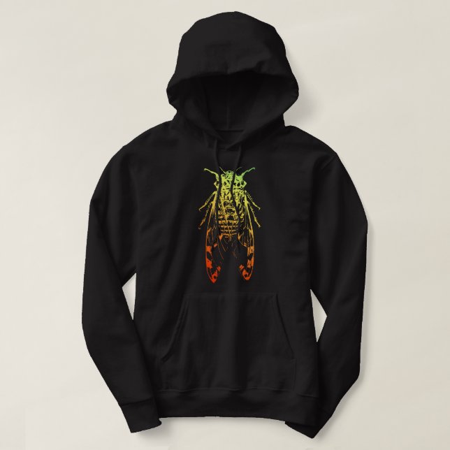 Fantastisk Cicada Colorful Rainbow Brood for cicad Hoodie (Design framsida)