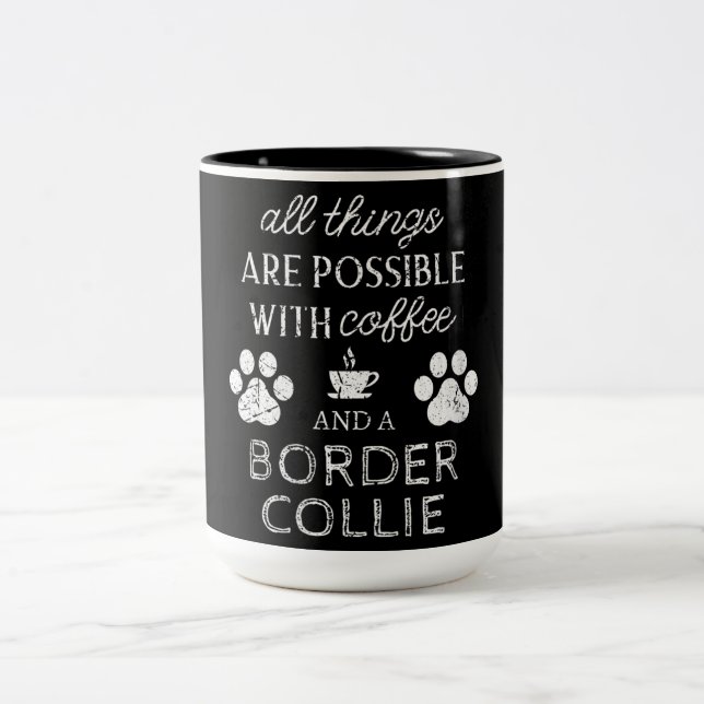 Fantastisk Citat om Gräns Collie Hund Två-Tonad Mugg (Center)