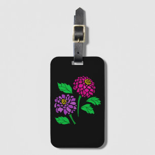 Fantastisk Colorful Dahlia Flowers Abstrakt Bagagebricka