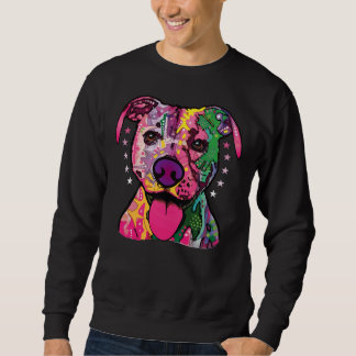 Fantastisk Colorful Pitbullstaffie Lång Ärmad Tröja