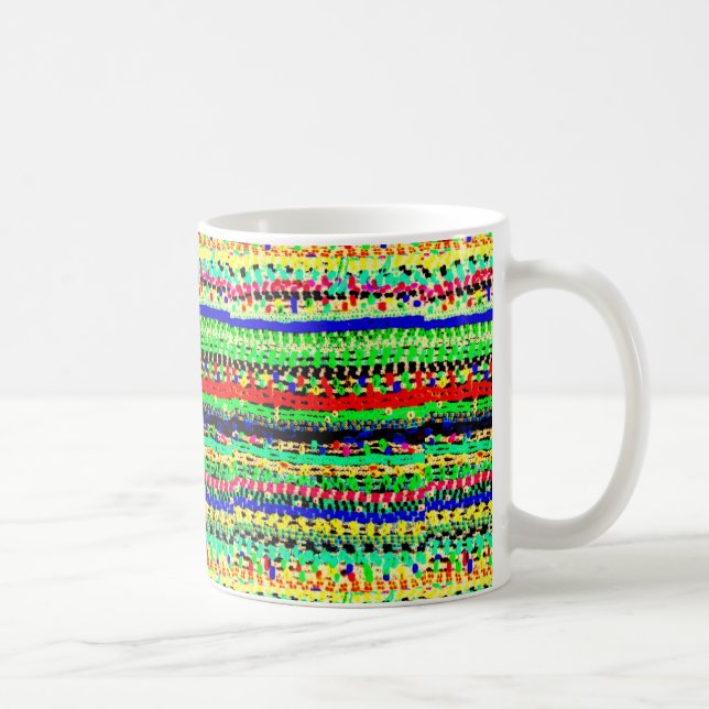 Fantastisk Colorful Stripe Pärlor Abstract Design Kaffemugg (Höger)