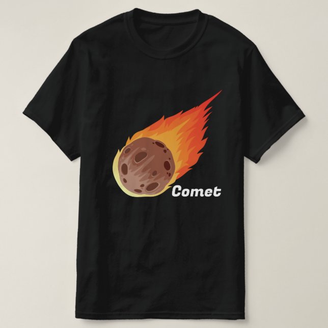 Fantastisk Comet med brand l Universe Black T Shirt (Design framsida)