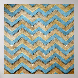 Fantastisk coola chevron zigzag mönster poster