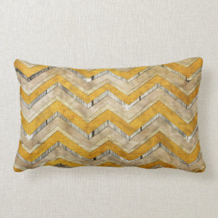 Fantastisk coola chevron zigzag mönster trämarmo lumbarkudde