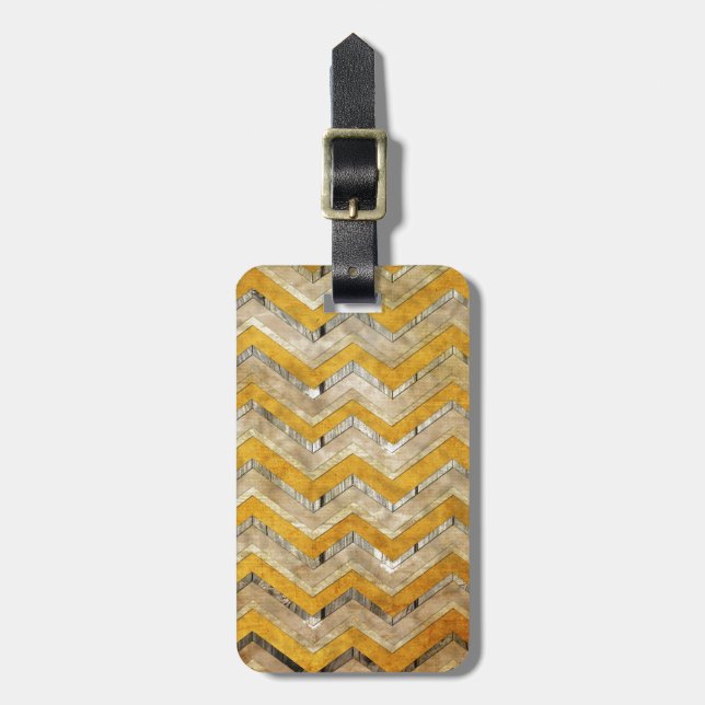 Fantastisk coola chevron zigzag mönster trämarmor bagagebricka (Vertikal Framsida)