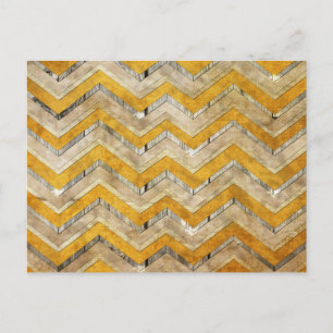 Fantastisk coola chevron zigzag mönster trämarmor vykort