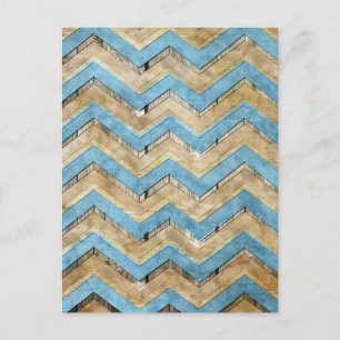 Fantastisk coola chevron zigzag mönster vykort