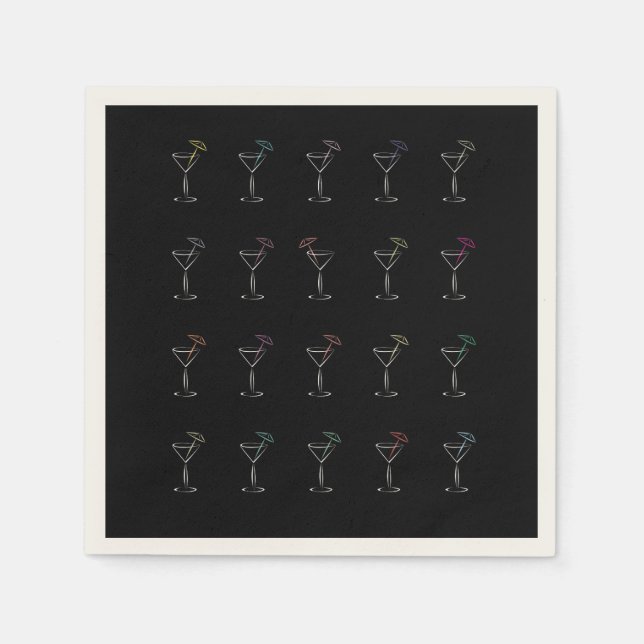 Fantastisk Coola Neon Martini Glass Pappersservett (Framsidan)