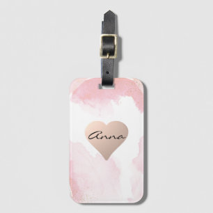 Fantastisk, Coola, Rosa Heart Luggage Tag Bagagebricka