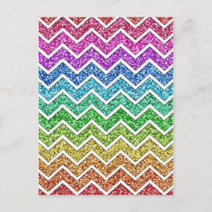 Fantastisk coola trendig chevron zigzag mönster re vykort