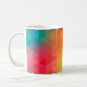 Fantastisk coola trendig färglösa trianglar mön kaffemugg