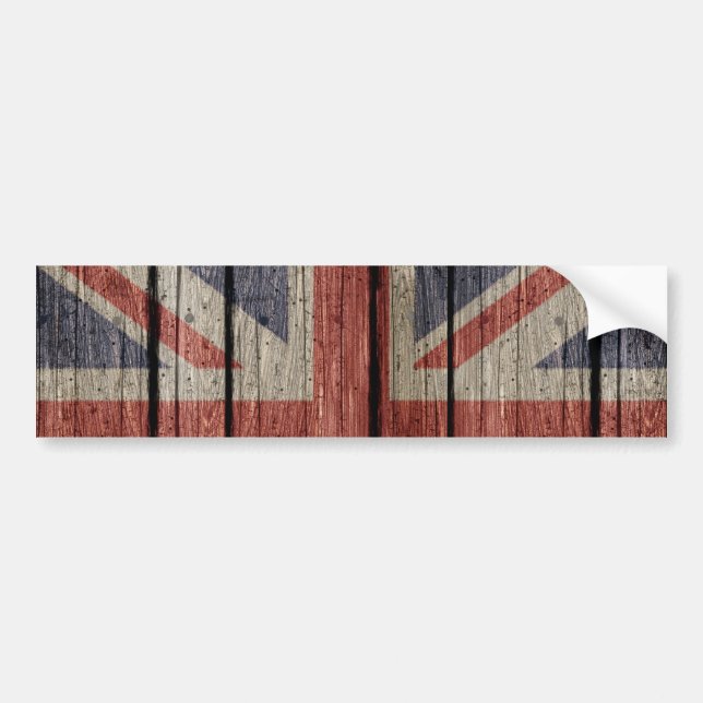 Fantastisk coola trendig gamle wood grunge U.k. fl Bildekal (Framsidan)