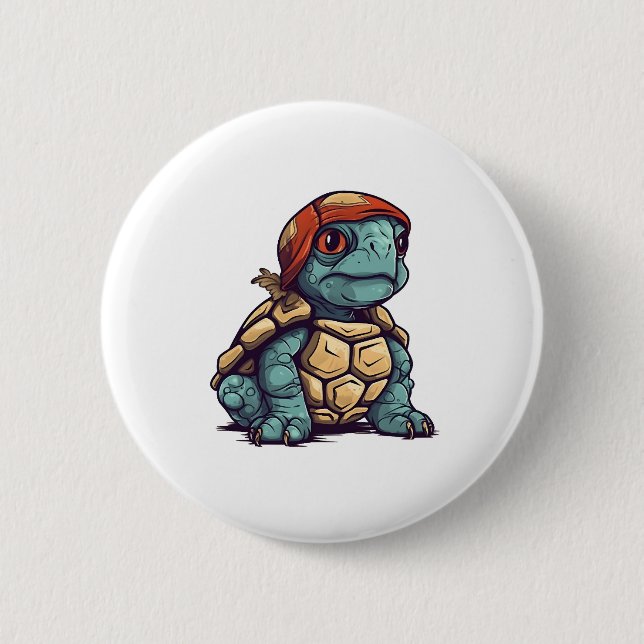 Fantastisk Coola Turtle Adsible Animal Graphic Knapp (Framsida)