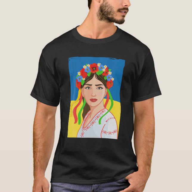 Fantastisk Coola Ukrainska Girl Art Ukraina Pride  T Shirt (Framsida)