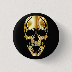 Fantastisk coola Underbar svart Guld Skull Knapp
