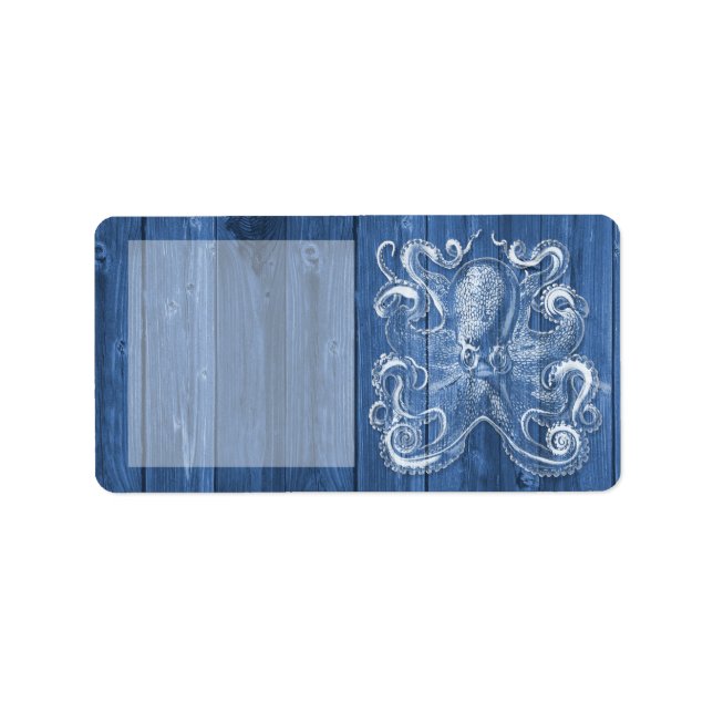 fantastisk coola Vit bläckfisk med antik effekt Adressetikett (Framsidan)