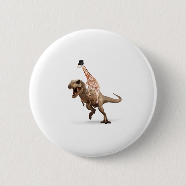 Fantastisk Crazy Giraffe Top hat T-Rex - Manar_Wom Knapp (Framsida)