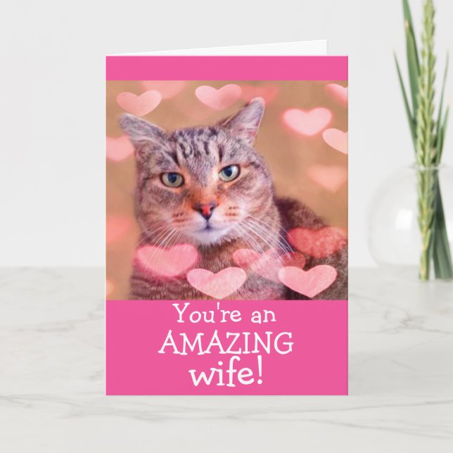 Fantastisk Cute Kattunge Valentine Helgkort (Framsida)