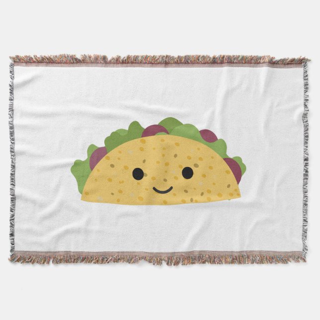 Fantastisk Cute Tecknad Kawaii Smiling Taco Filt (Framsidan)