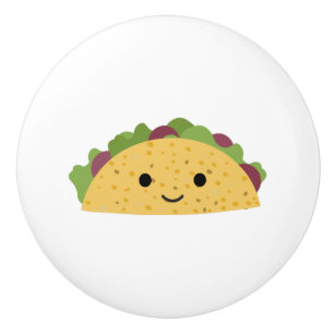 Fantastisk Cute Tecknad Kawaii Smiling Taco Knopp