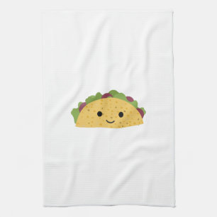 Fantastisk Cute Tecknad Kawaii Smiling Taco Kökshandduk