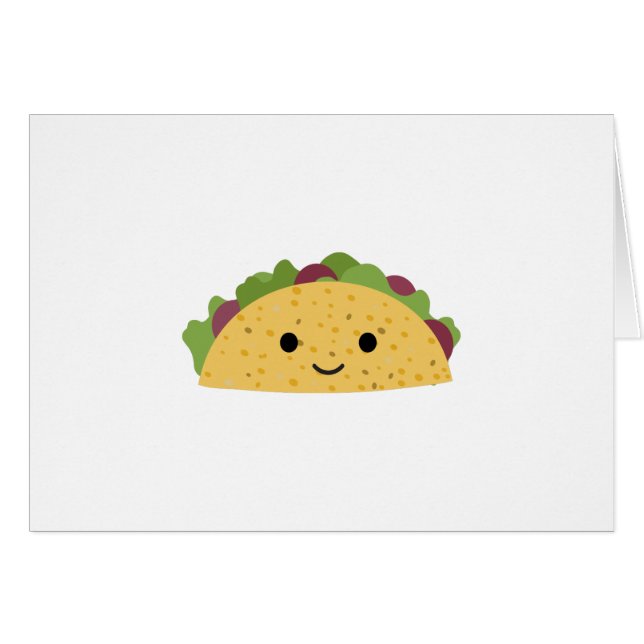 Fantastisk Cute Tecknad Kawaii Smiling Taco OBS Kort (Framsidan Horizontal)