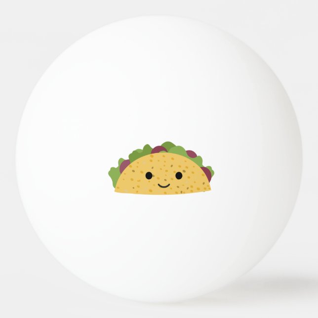 Fantastisk Cute Tecknad Kawaii Smiling Taco Pingisboll (Framsidan)