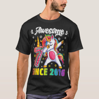 Fantastisk Dabbing Unicorn Birthday 7 Year Old Gir T Shirt