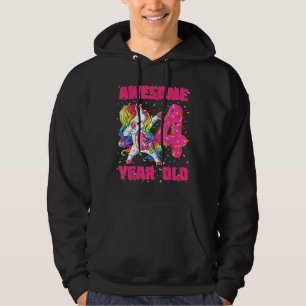 Fantastisk Dabbing Unicorn Donut's 4e födelsedagen Hoodie