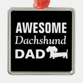 Fantastisk Dachshund Pappa-Spegel-kort för baksida Julgransprydnad Metall