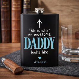 Fantastisk Daddy-typografi Svart och blå flaska Fickplunta