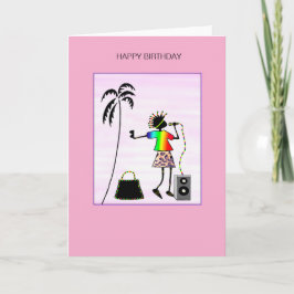 Fantastisk Dam DJ Music Star Birthday Kort