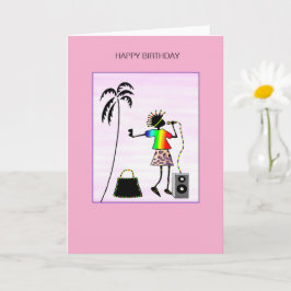 Fantastisk Dam DJ Music Star Birthday Kort