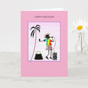 Fantastisk Dam DJ Music Star Birthday Kort