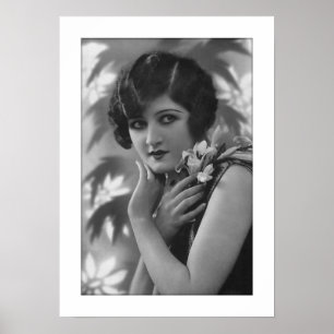 fantastisk deco-kvinna med blommor poster