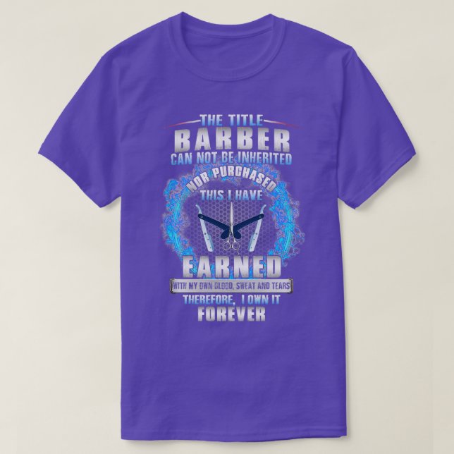 Fantastisk Dedicated Barber T Shirt (Design framsida)