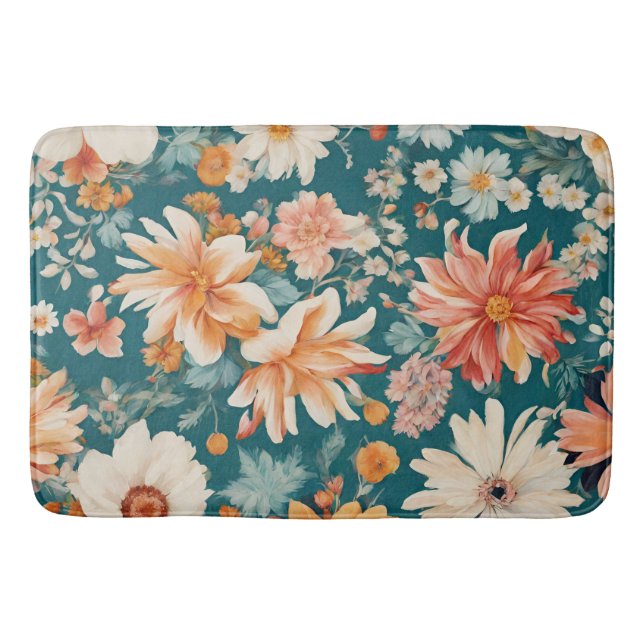Fantastisk Delikat Flowers Badrumsmatta (Framsidan)