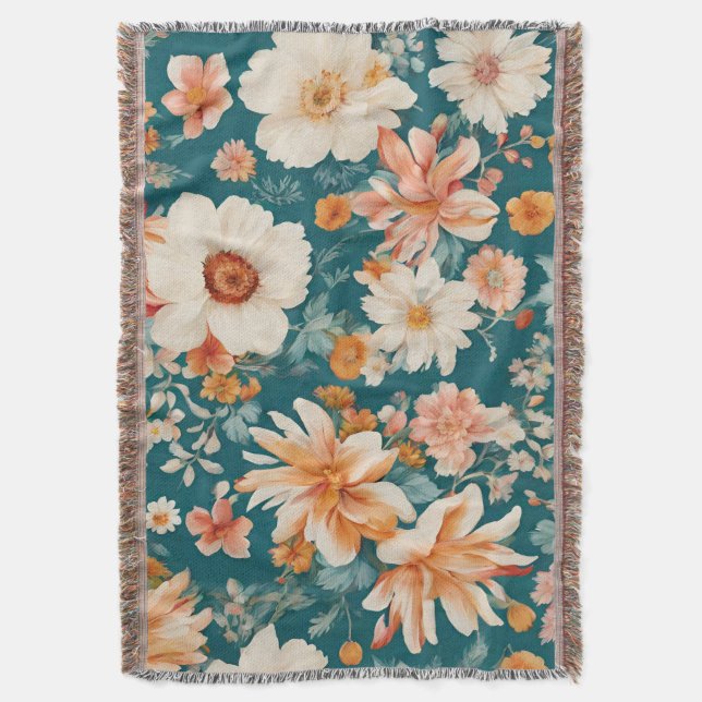 Fantastisk Delikat Flowers Filt (Framsidan Vertikal)