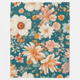 Fantastisk Delikat Flowers Fleecefilt