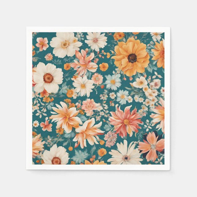 Fantastisk Delikat Flowers Pappersservett (Framsidan)