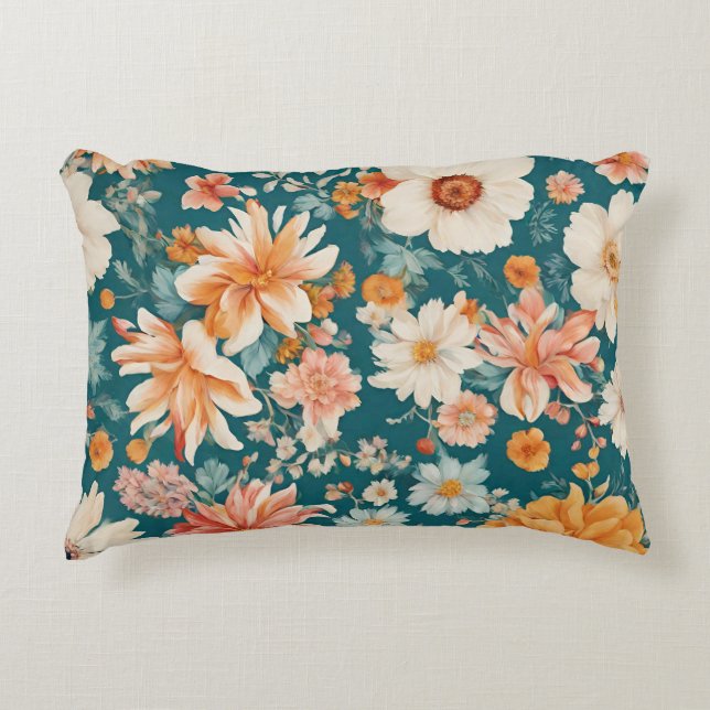 Fantastisk Delikat Flowers Prydnadskudde (Framsidan)